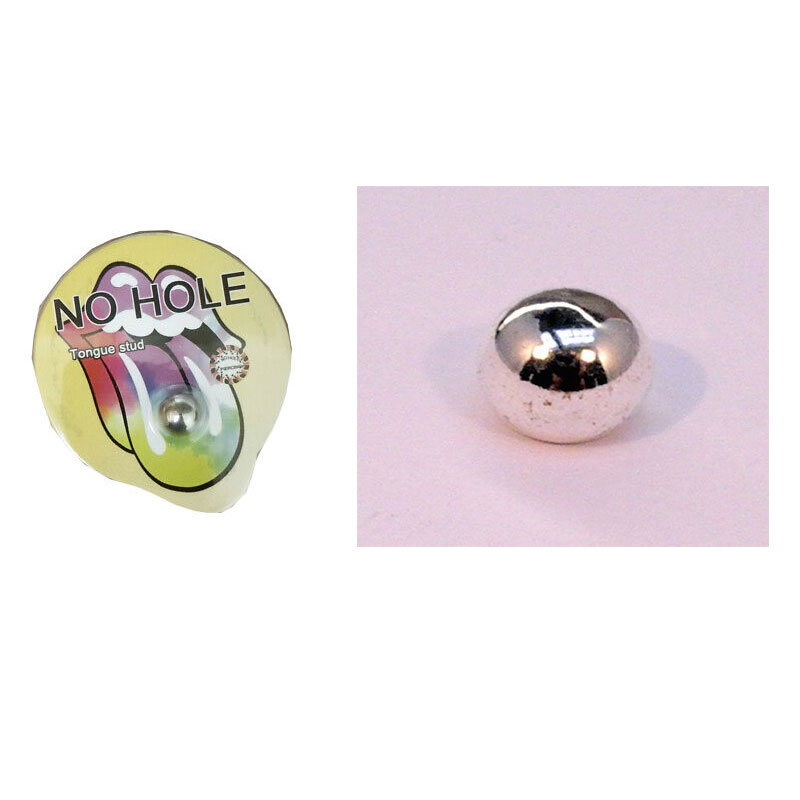 Fake/Faux Tongue Ring Suction Cup Hypoallergenic (1 Piece) No Hole. 