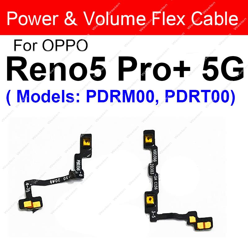 Power Volume Flex Cable For OPPO Reno 5 6 Pro Plus Pro+ 6 Lite 4G 5G Side Button Power Volume Flex Ribbon Replacement. 
