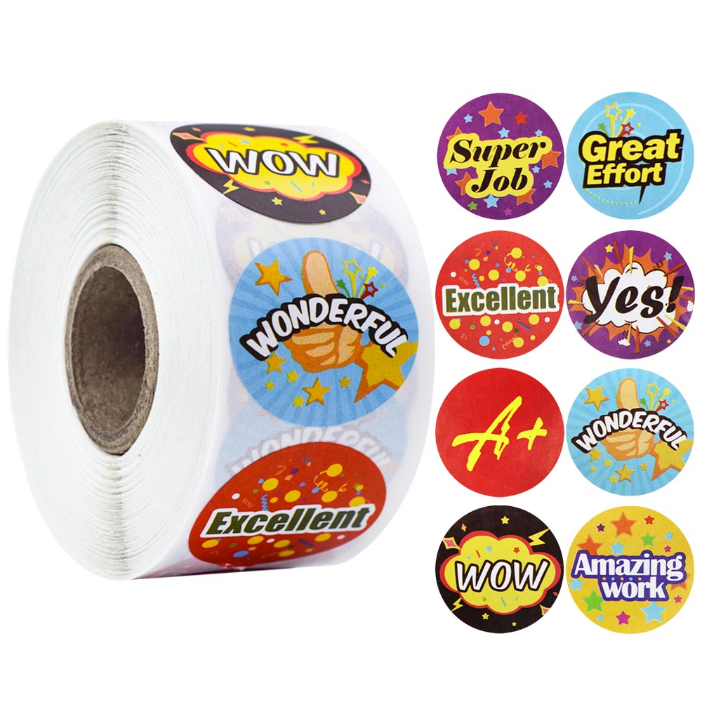 Dropship 500pcs Cute Reward Stickers Roll With Word Motivational
