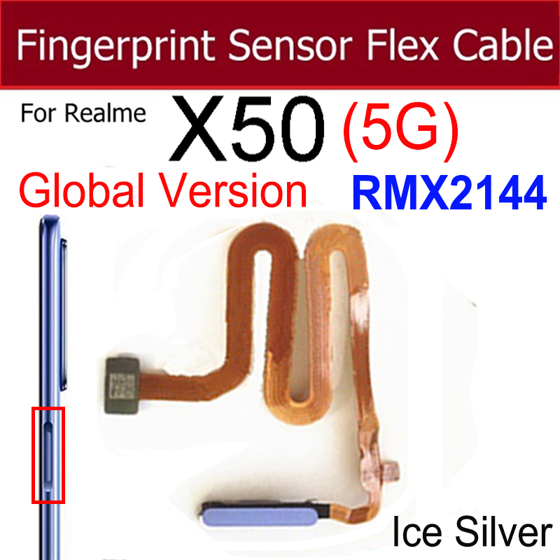 Power Button Fingerprint Sensor Flex Cable For Realme X Lite X50 Master X50M X50T X3 Super Zoom Finger Print Touch Side Sensor. 
