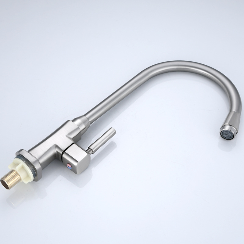 Cross-border export to South America zinc alloy brushed frog vertical faucet four-point quick-opening single cold column basin faucet. 
