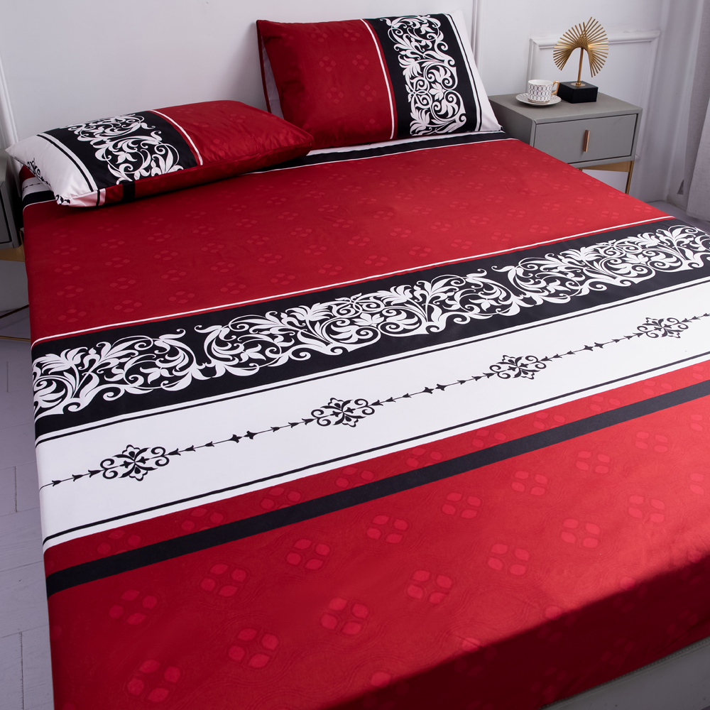 100% Waterproof Printed Bed Fitted Sheet Mattress Covers Four Corners With Elastic Band sheet for bed (Without Pillowcase). 
