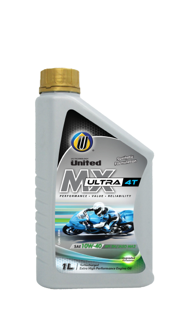 UNITED MX ULTRA 4T II SAE 10w-40 II API SN JASO MA II SIZE 1L. 