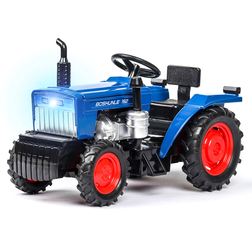 1:32 Simulation Farm Tractor Car Model Light Sound Effect Doors Open Alloy Pull Back Auto Toy Gift Collection