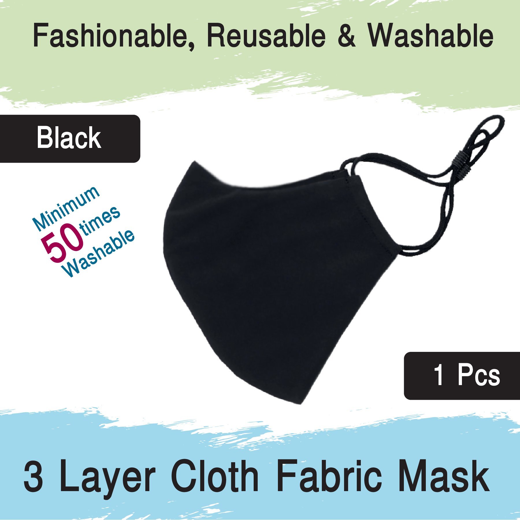 3 Layer Fashionable Washable Reusable Cloth Fabric Face Mask. 