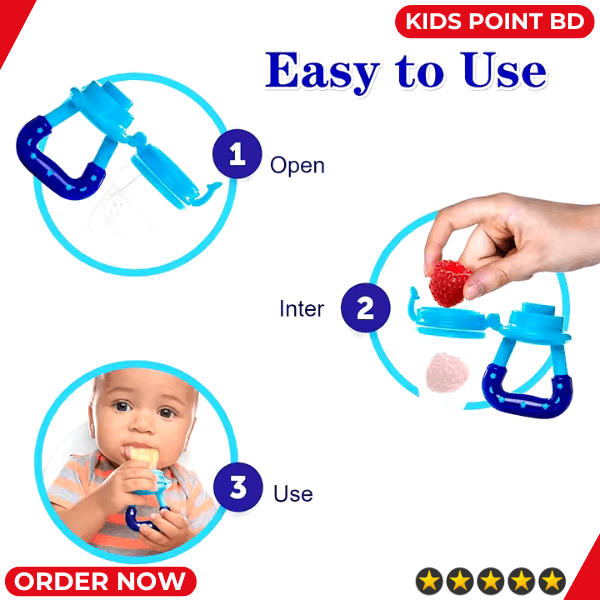 Baby Fruit Juicer Pacifier Fresh Food Feeder Teething Toy with Mesh Teether - 1 Pcs Multicolor. 