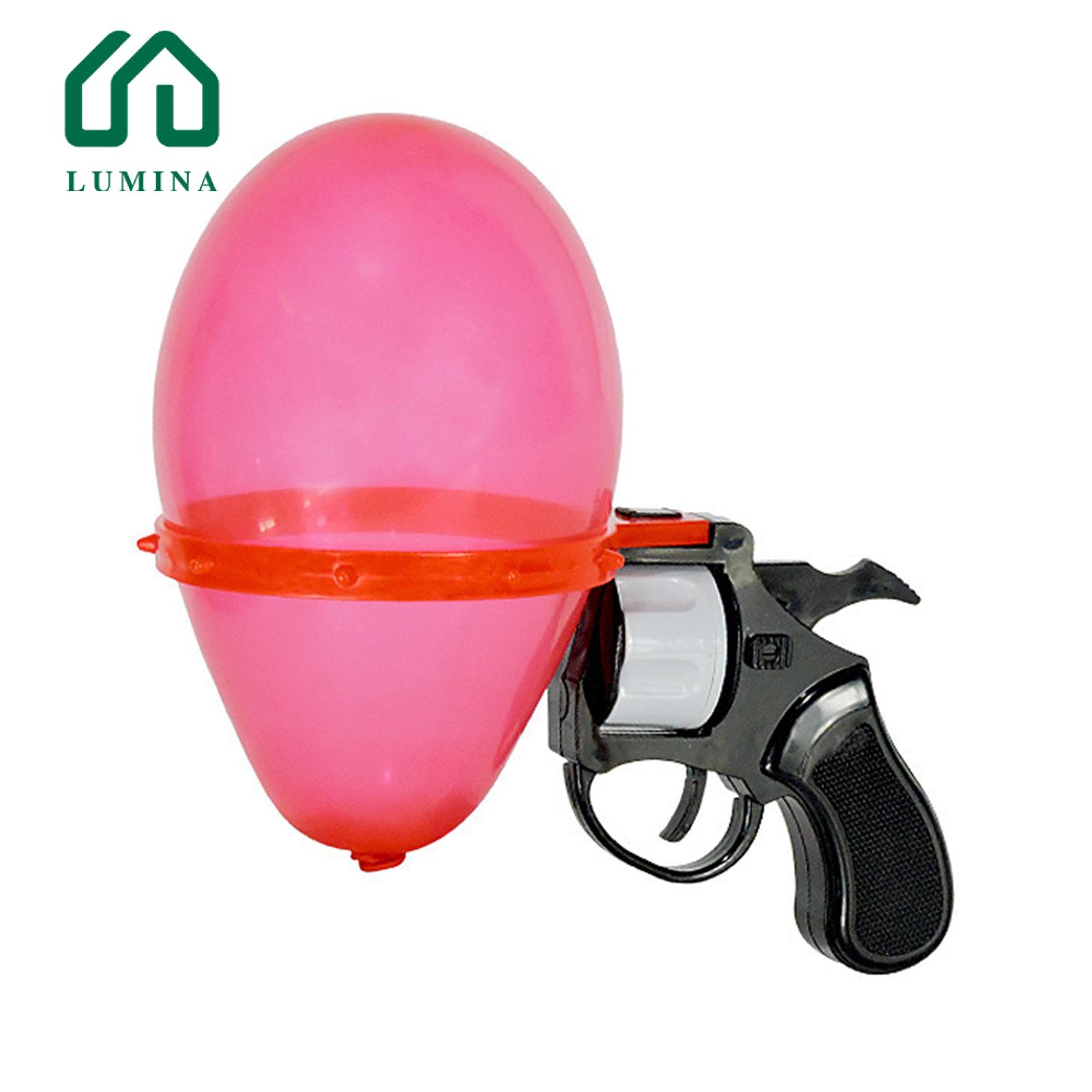 Lumina Kids Turntable Toy Russian Roulette Revolver Toy with 10 Balloons Fun Party Game for Bar Interactive Pranks Desktop Lucky Turntable Wheel Shooter Revolver Toy Set