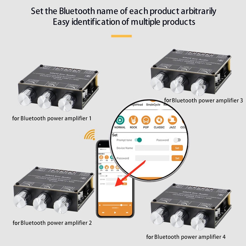 XY-E30H 2.1 Channel Bluetooth Audio Power Amplifier Board Module High and Low Bass Subwoofer App. 