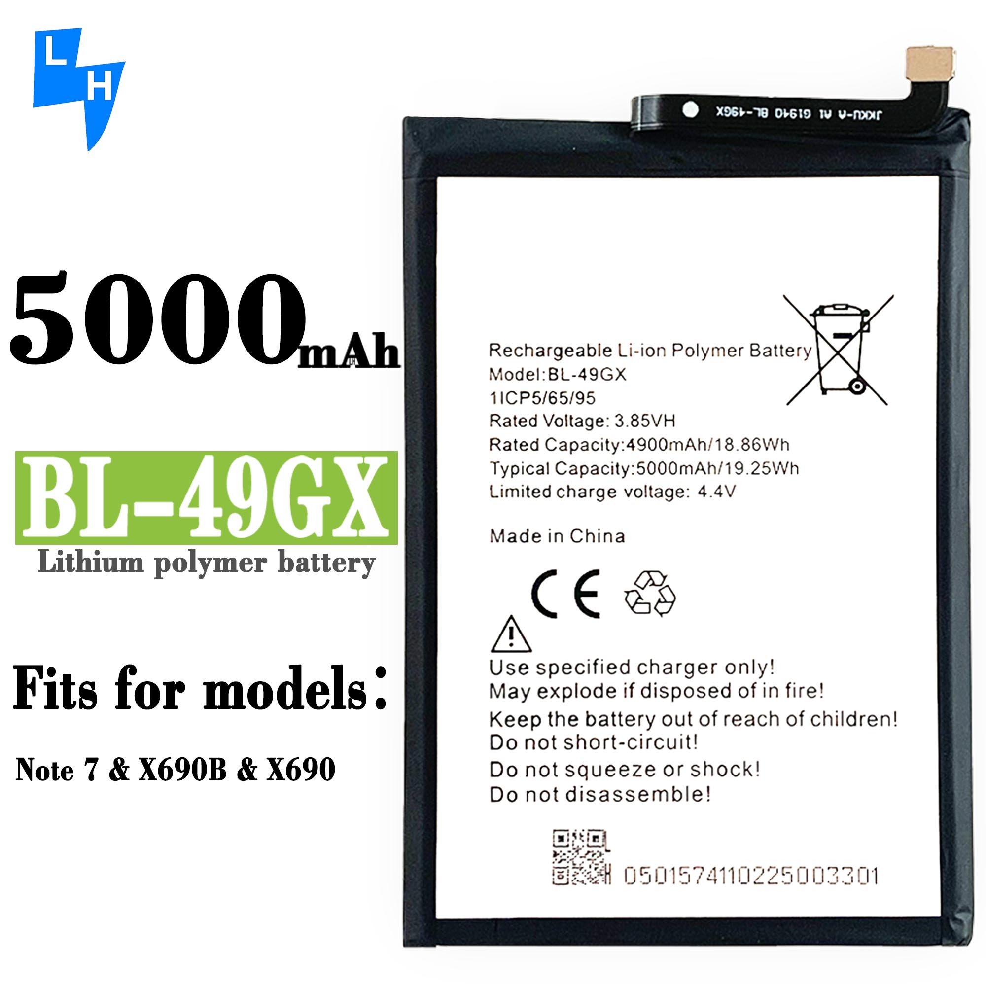 MP BL-49FT Phone Batteries For Infinix Note 7 / TECNO POP 4 / Tecno Spark 5 Replacement Phone Battery. 
