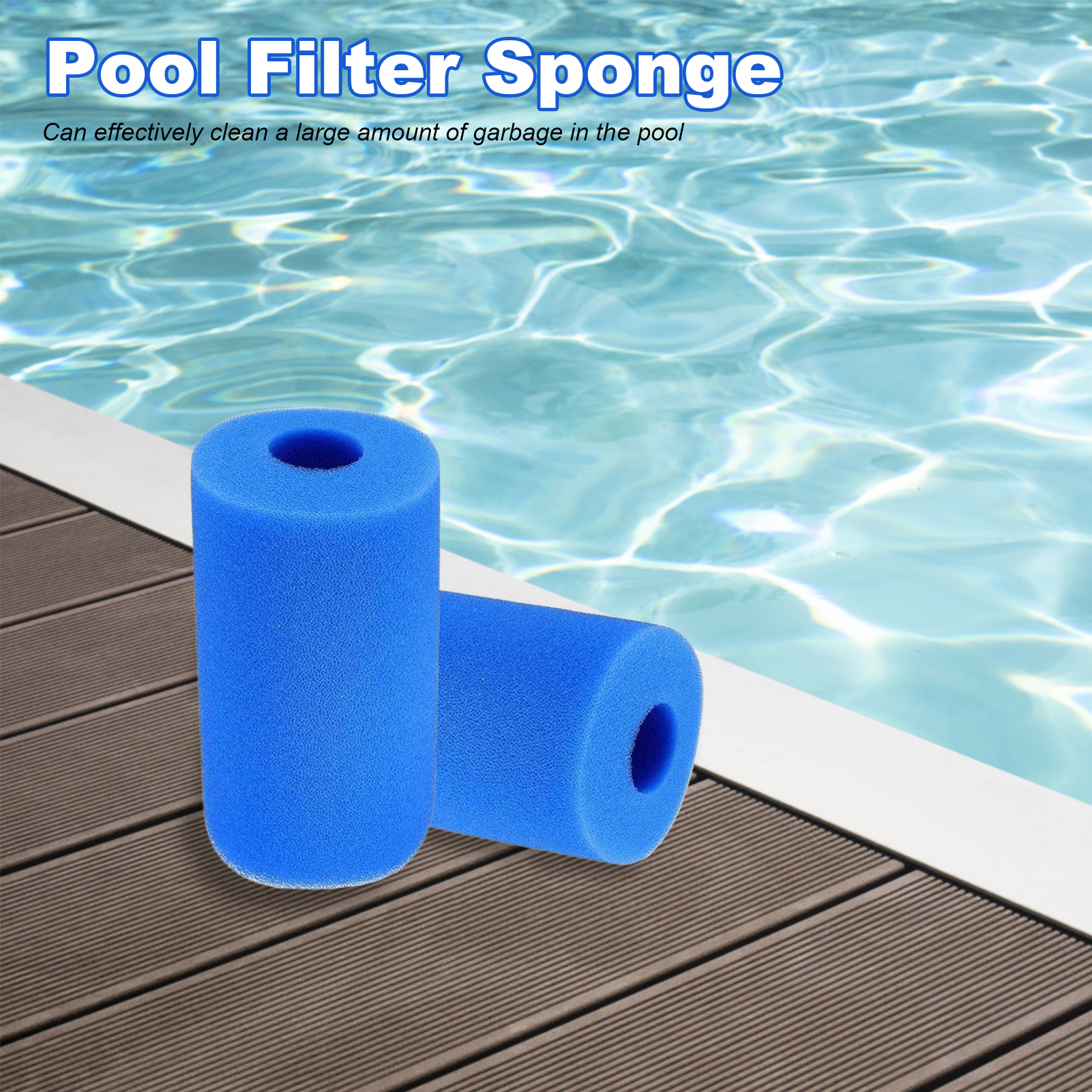 Reusable Pool Filter Sponge for Efficient Pool Maintenance High Density Foam Filter for Debris Leaves Hair Fur Washable Swimming Pool Filter. 