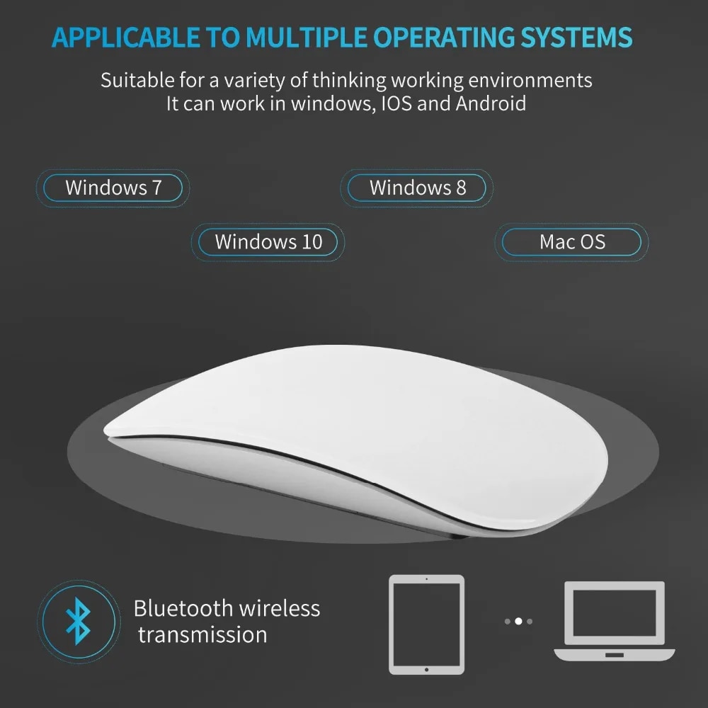 Wireless Bluetooth Mouse For Apple Macbook air Pro For Xiaomi Laptop PC Rechargeable Mice For Huawei Matebook Notebook Computer. 