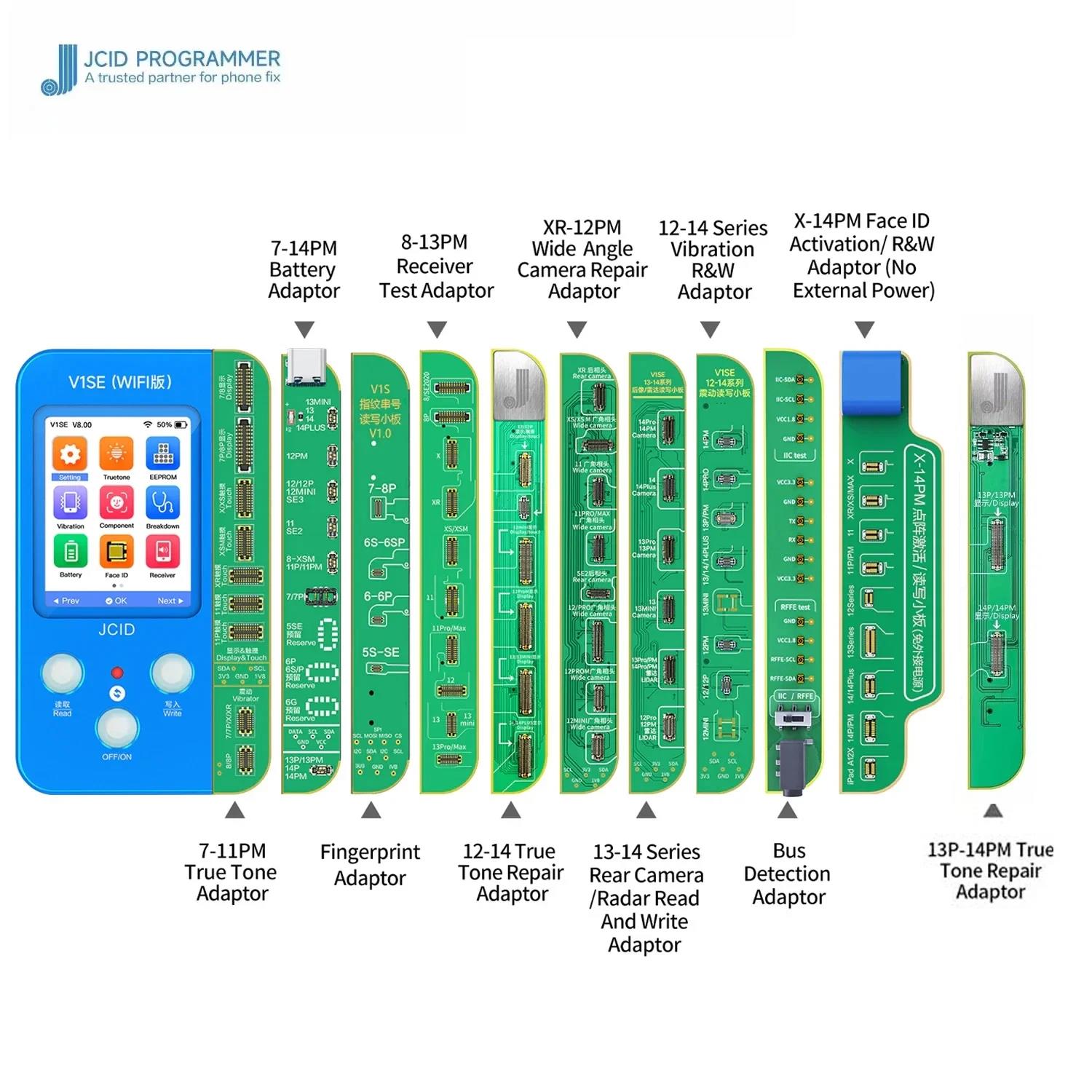 JCID JC V1s V1SE Programmer Ture Tone Repair for Phone 7 7P 8 8P X XR XS XSMAX 11 ProMAX 12 13 14 Battery Fingerprint SN Reader. 