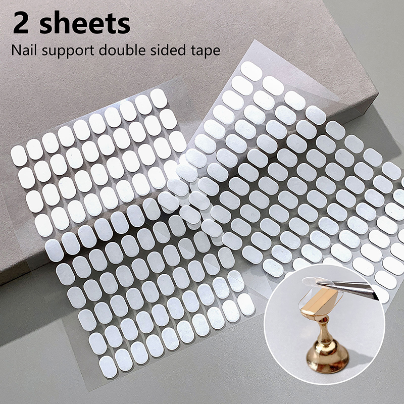 200pcs Nail Adhesive Sticker Nail Stand Double Sided Tape for False Nails Display Stand Nail Tips Show Stand Holder Tools Mzea