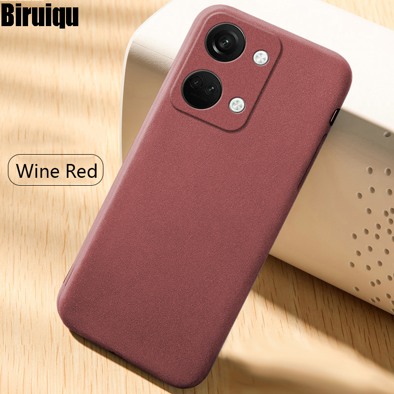 Biruiqu For Oneplus Nord 3 Shockproof Anti Slip Soft TPU Sandstone Matte Back Case Cover. 