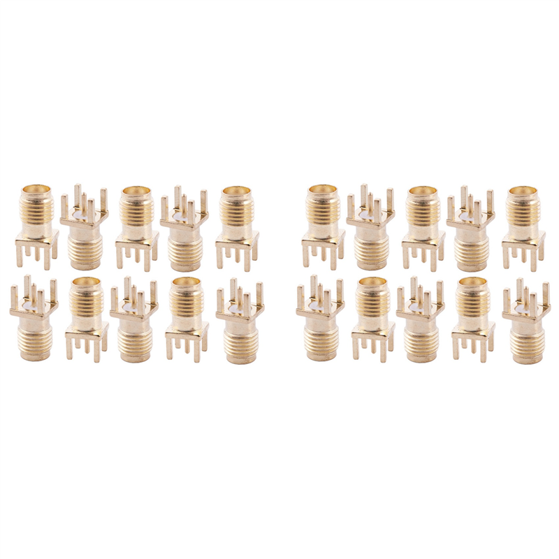 20x SMA Female Jack Solder PCB Mount Straight RF Connector Gold