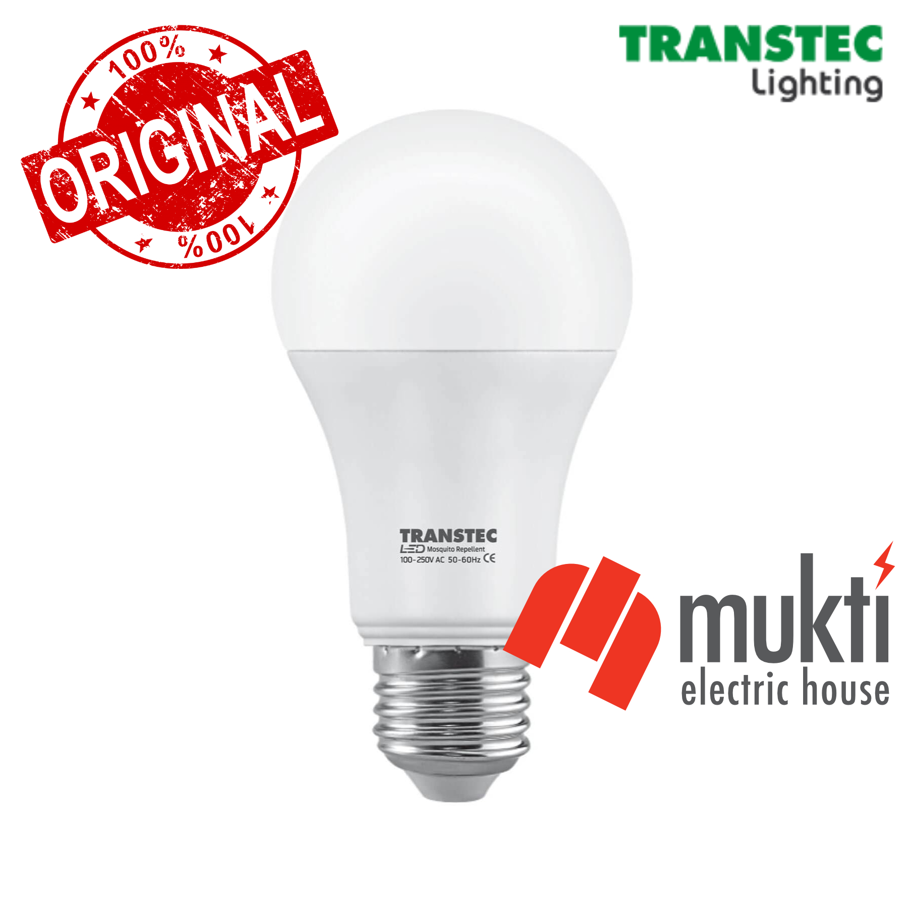 TRANSTEC Bright 9 Watts LED Bulb White Lamp Light 1 Years Warranty E27 Thread B22 Pin 9W. 