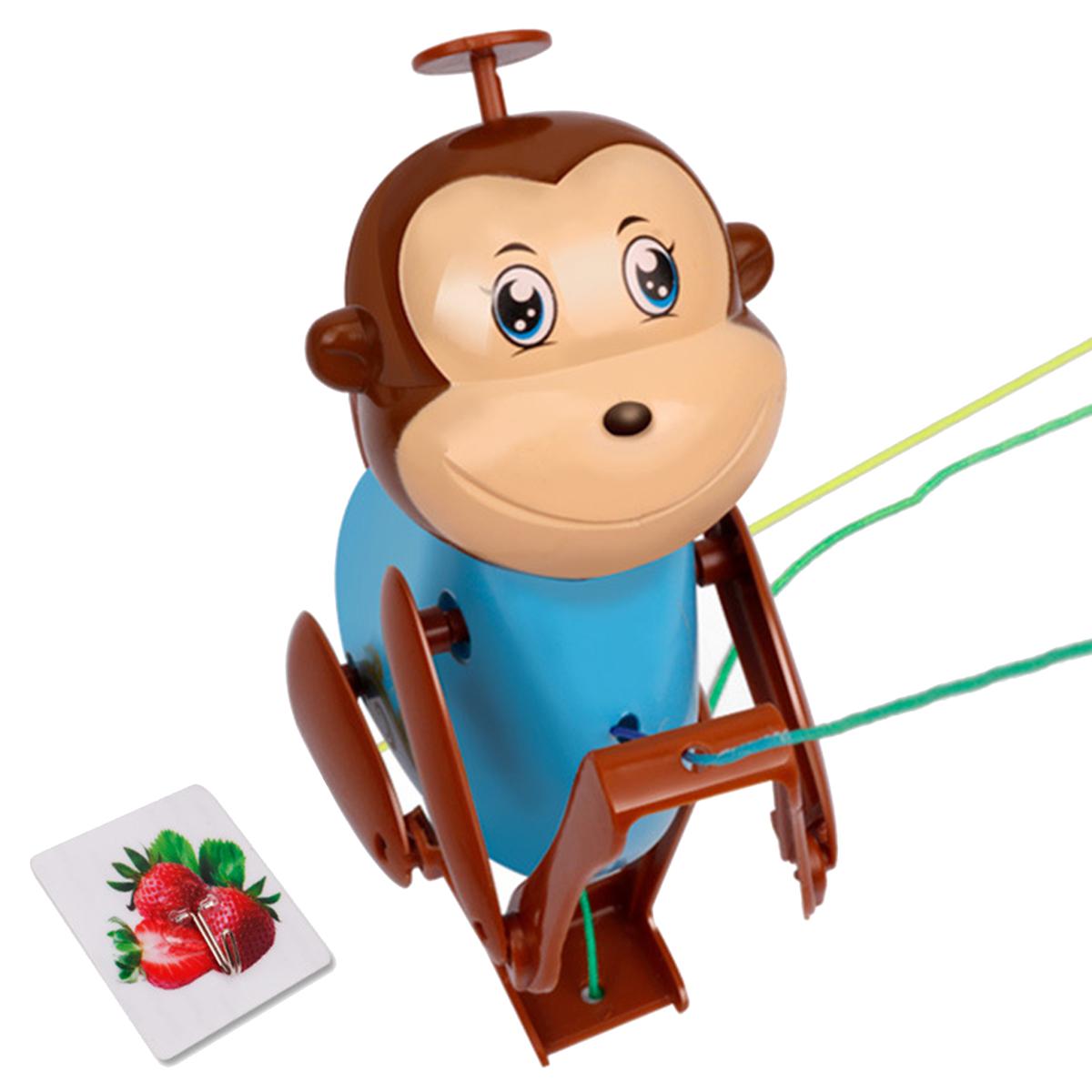 Cute Climbing Monkey Toy Improve Interaction with Hook Rope Monkey Pulling Fun Interactive Toy for Kids. 