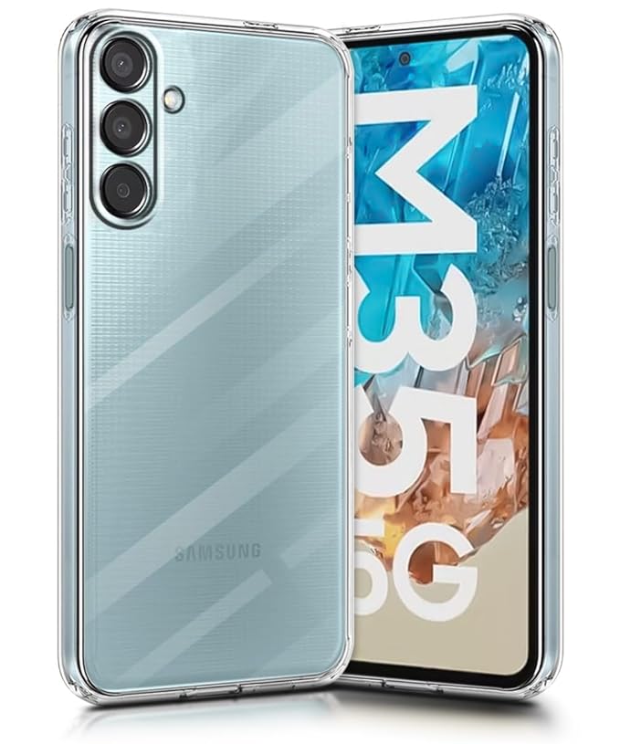 Samsung M35 5G Flexible Clear Transparent Soft TPU Back Case Cover. 