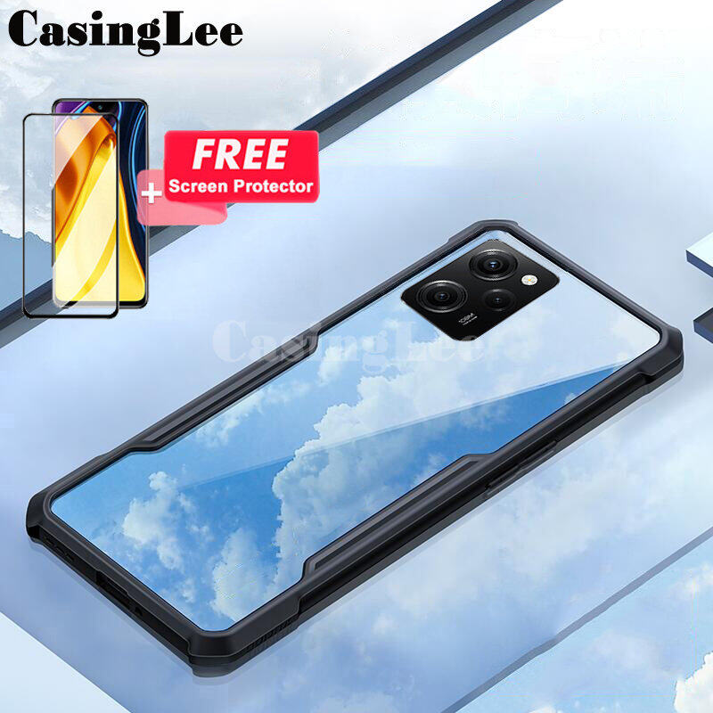 For Redmi Note 12 Pro + Case Transparent Clear Protector Soft Frame Hard Armor Anti-fall Cases for Redmi Note 12 Pro Plus 4G 5G Screen Protector Tempered Glass Film