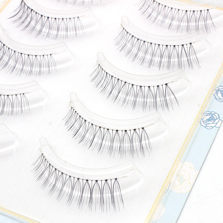 014 Japanese New Product Sharpened False Eyelashes Natural Cross Short Five Pairs False eyelash