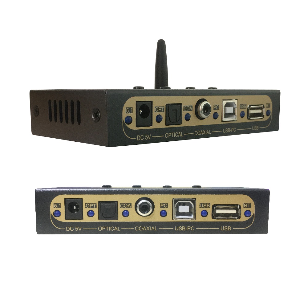 5.1 Audio Decoder DTS Dolby AC3 Audio Converter SPDIF Toslink Coaxial PC USB Flash Bluetooth 5.0 Audio Decode for Home Theatre. 