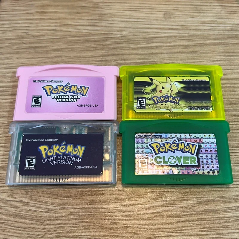 GBA Game Cartridge 32 Bit Video Game Console Card Pokemon Light Platinum Lighting Yellow Flora Sky Clover High Quality Shell. 