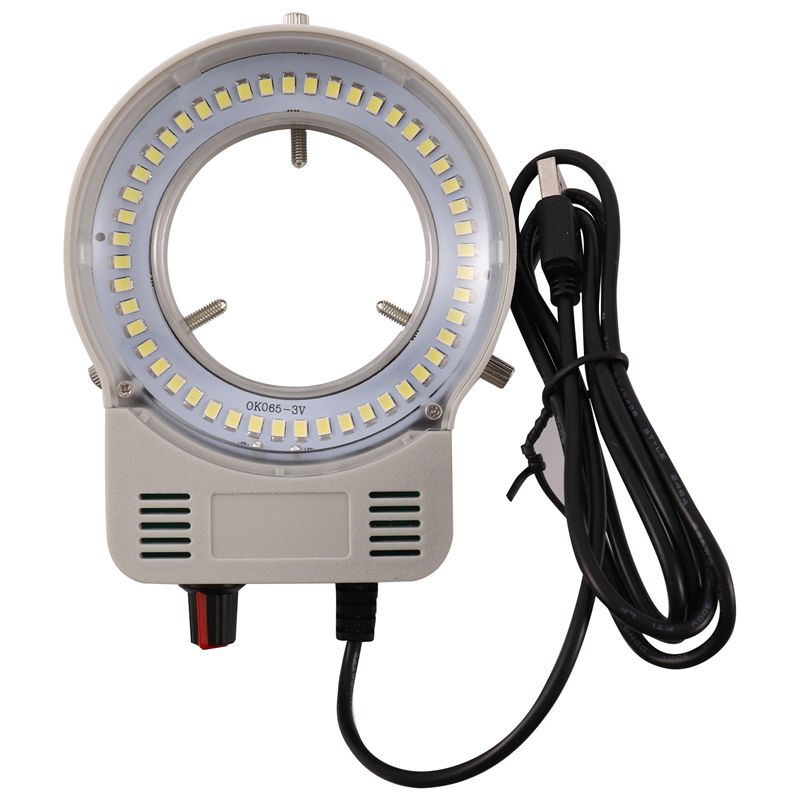 48 LED Industrial Microscope Camera Light Source Ring Lamp Light Illuminator Lamp Adjustable Brightness USB Interface. 