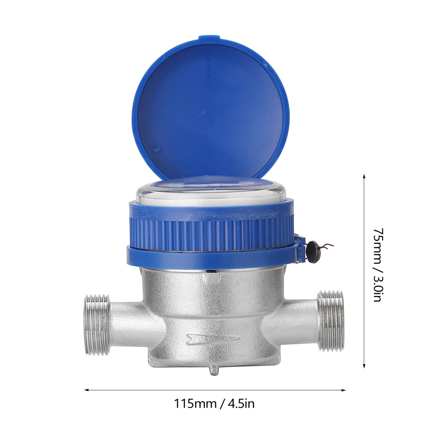 KOGEEK 15mm 1/2 Inch Intelligent Water Meter Household Mechanical Rotor Type Cold Water Meter Pointer Digital Display Combination Water Meters. 