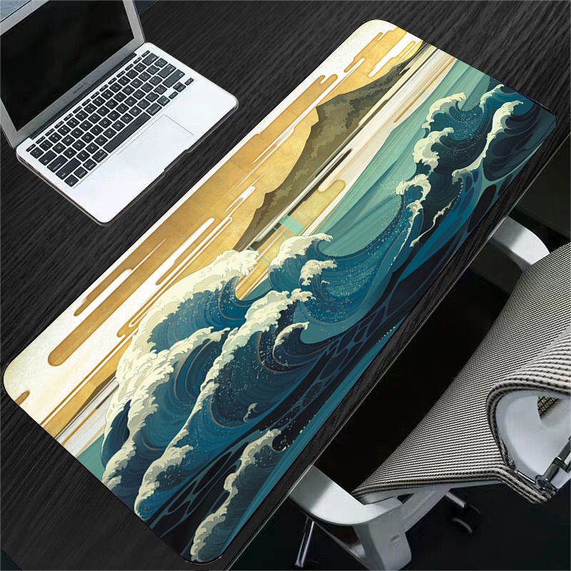 80x30cm Large Gaming Mousepad Locking Edge Japan Landscape Anime Computer Rubber Mouse Pad Desktop Mat for Laptops for PC. 