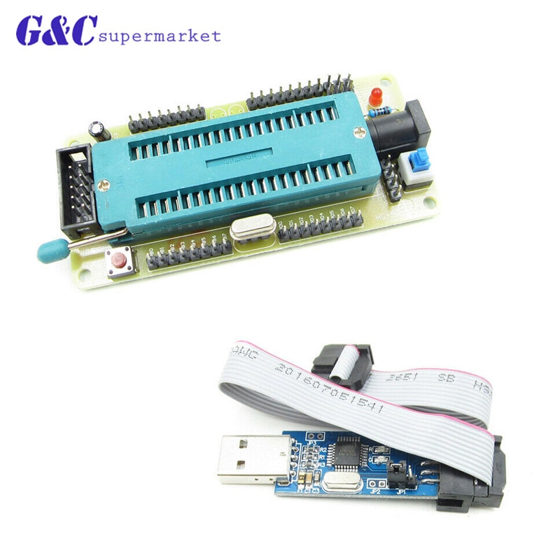 【happy one】AVR ATMEGA16 Minimum System Board ATmega32 Development Board + USB ISP USBasp Programmer For ATMEL diy kit. 