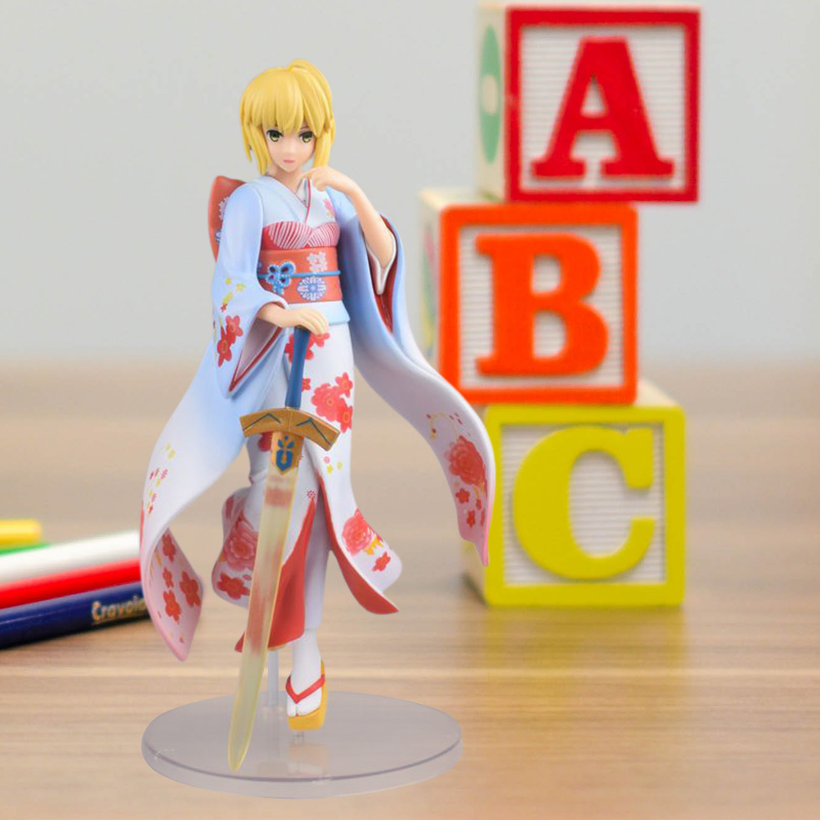Fate/Stay Night Figure Sakura Kimono Saber-Altria Statue Model Action Figure. 