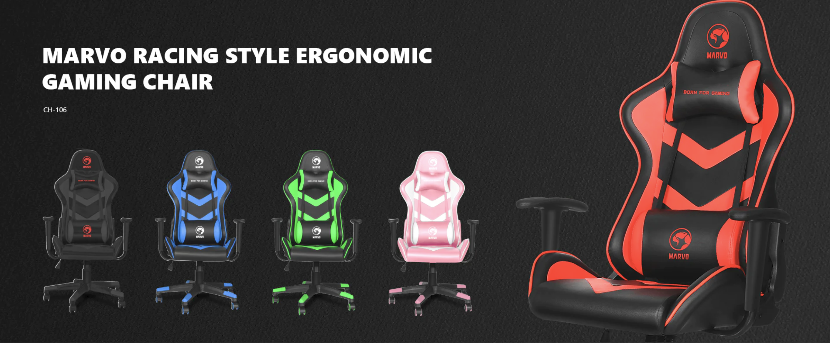 MARVO CH-106 Scorpion Advanced Gaming Chair White