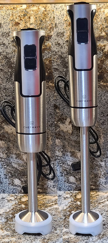 Hand Blender, 800W with 750ml BPA-free Beaker, 450ml Chopper, Whisk, Dual Speed, for Shakes, Smoothies, Baby Food, Soups & More, White. 