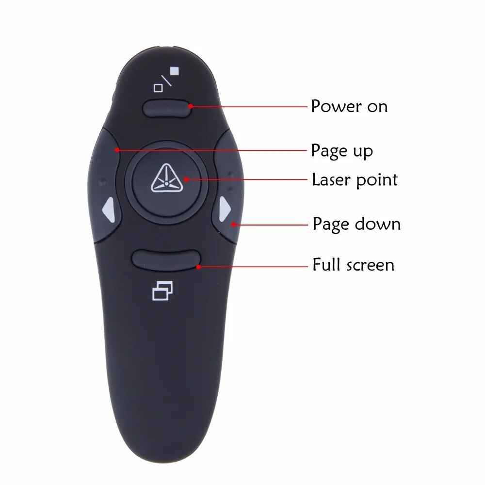 PPT Presenter 2.4G USB Remote Control Pointer Pen , Wireless Controller for Microsoft Windows Prezi Keynote. 