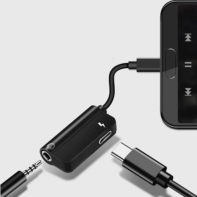 USB C DAC Adapter 2 In 1 Type C To 3.5 Earphone Adapter Audio Type-c To Earphone 3mm Jack AUX Usb C 3.5 for OPPO Usbc 3 5. 