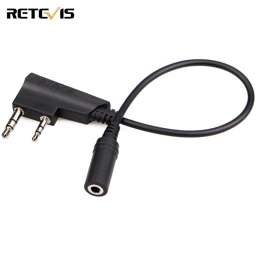 Retevis 2 Pin to 3.5mm Earpiece Adapter Cable for Baofeng BF-888S Arcshell AR-5 BTECH H-777 RT21 RT22 RT27 RT7 H-777S RT28 RT68 RT19 RT18 , 2 Way Radio Headset Adapter