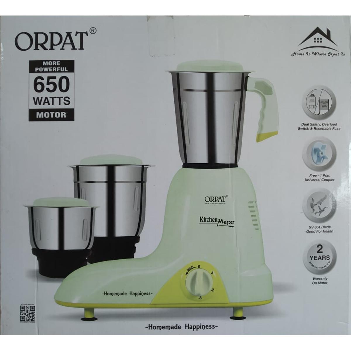 ORPAT Blender 650 Watt Electric Blender Stainless Steel Jar