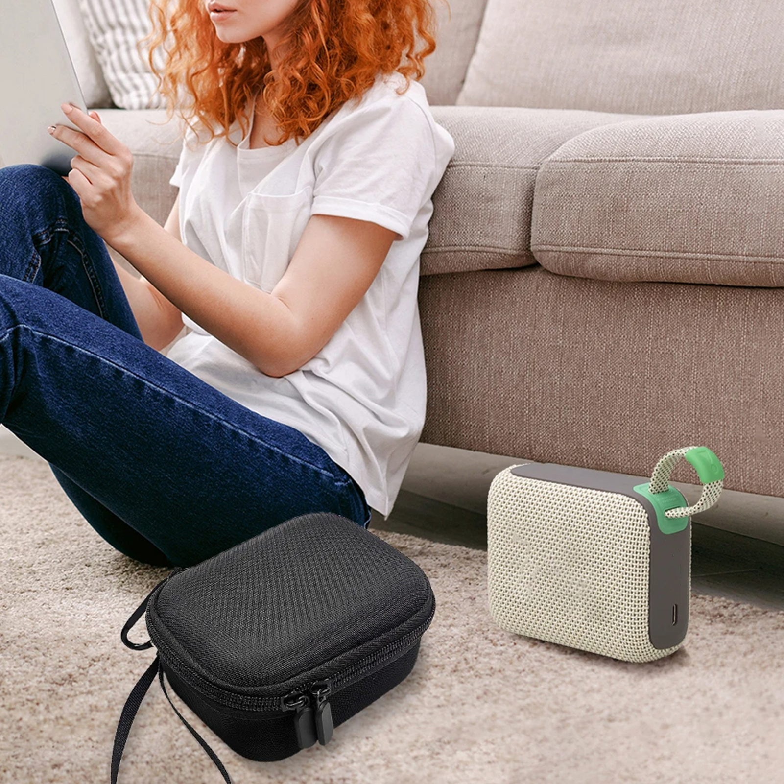 Prism Hard Carrying Case Shockproof Hard Case for Jbl Go4 Portable Speaker Durable Storage Box with Zipper Closure Mesh Pocket Impact Resistant Carrying Case for Ultimate Protection Storage Bag. 