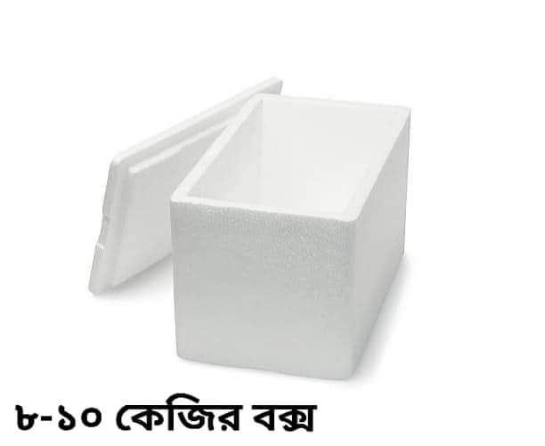 Foam Box/Ice Cool Box 8-10 Kg - Convenient Container For Transporting Fish, Meat, Or Frozen Food. 