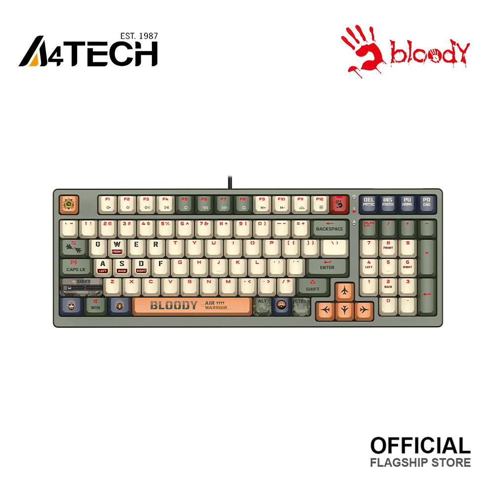 A4tech Bloody S98 Aviator Edition (Red Switch) RGB Gaming Mechanical Keyboard - 98-Key Style - Bloody BLMS Customize Mechanical Switch - Hot-Swappable