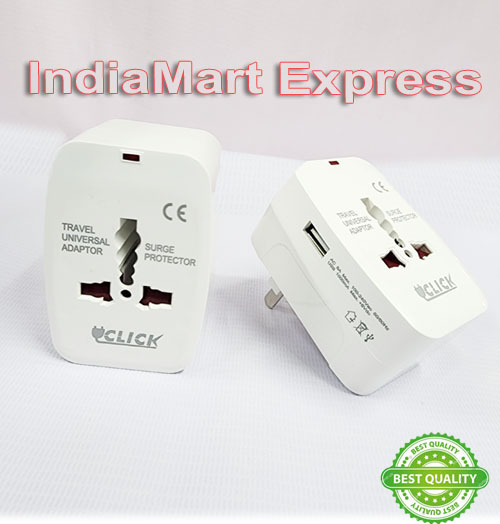 Click, 1 USB Port World Travel AC Power Charger Universal Plug Adapter, US Plug to UK/US/AU/EU/CA converter Dual-Purpose. 