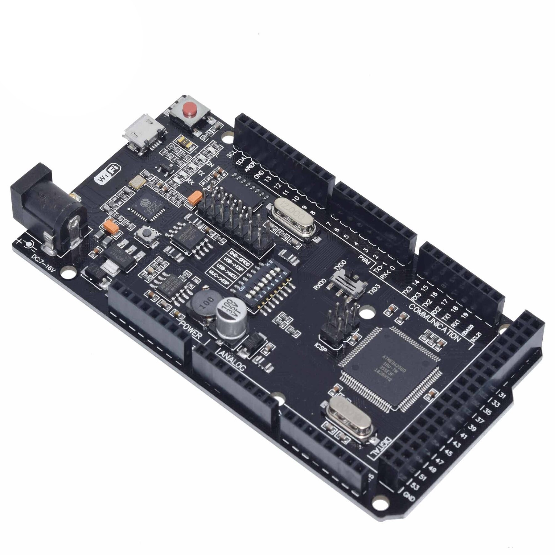 【happy one】TZT Mega+WiFi R3 ATmega2560+ESP8266 32M USB-TTL CH340G Compatible For Arduino Mega NodeMCU. 