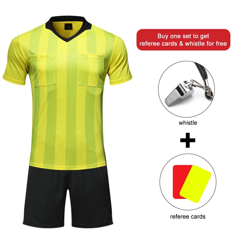 Customized Mens Football Referee Uniform Shirt Sets Multiple Color Optional Judge Breathable Soccer Referee Jersey. 