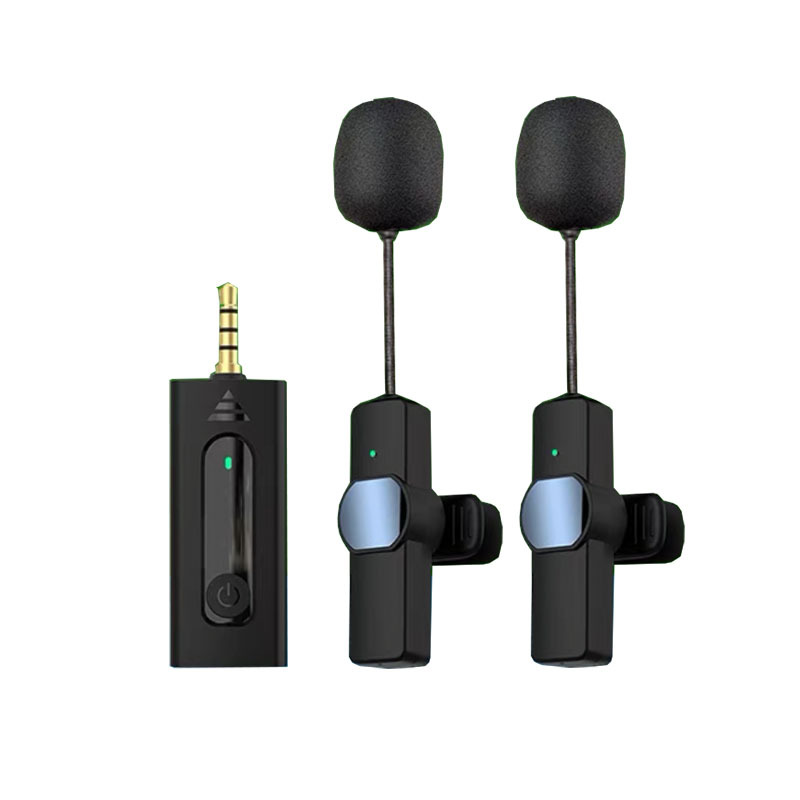 Wireless microphone, Bluetooth Douyin live microphone, 3.5 live sound card, lavalier microphone, one drag, two lavalier microphones. 