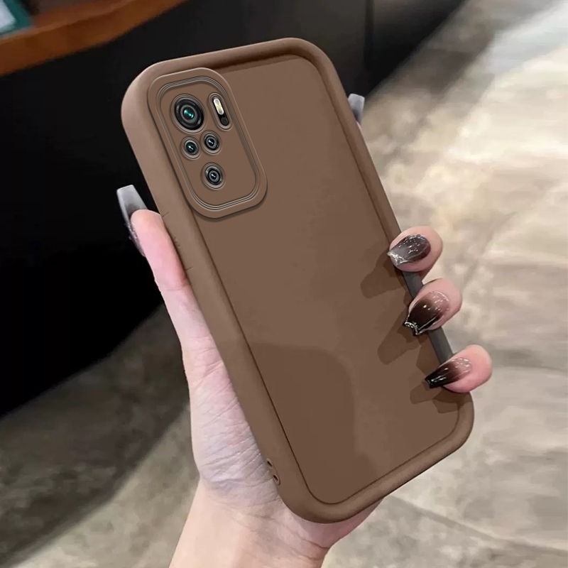 Tokifu For Redmi Note 10  New Angel Eye Staircase Silicone Protective Case Solid Color Series All Inclusive Anti Drop Soft Case. 