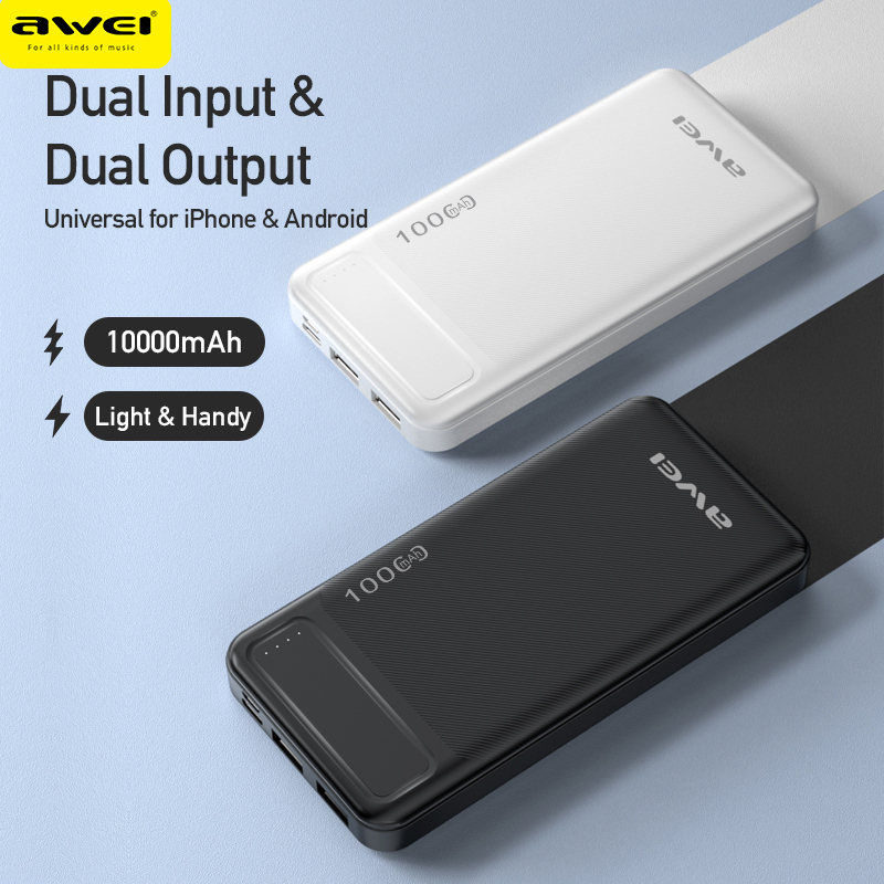Awei P5K 10000mAh 2.1A Fast Charging Power Bank by Next Gadget. 