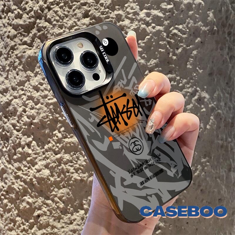 Fashion Trendy Brands Cool Stussy Case for Realme C3 C33 C51 11 C53 C17 C67 C55 C25 C35 C31 C15 C11 5i C30 5s C21Y C21 C20 C25Y 7i Note 50 Narzo 50 C20A Plating Metal Lens Cover. 