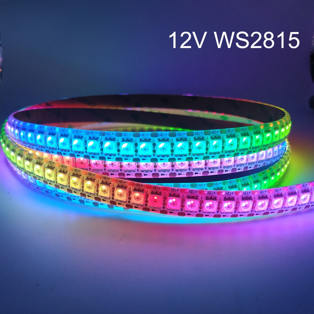 12V WS2815 LED Strip Lights WS2812B WS2813 Updated Individually Addressable LED Dual- 30/60/144 Leds/m-Black PCB-1m 30 IP30--. 