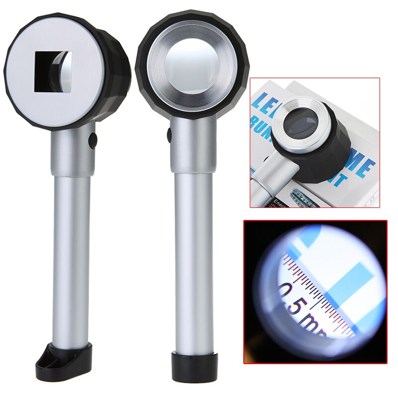 FGHGF 20X Handheld Magnifier Magnifying Glasses Glass Loupe Reading Hand Mini Microscope 3 LED Lights Lamp Lupa. 