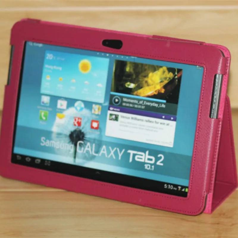 【Lejia】Magnet Stand Cover for Samsung Tab 2 10.1 Case GT P5100 P5110 Tablet 360 Full Protective Leather Flip Awake Sleep. 